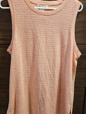 Athleta Peach-Striped Sleeveless Tank